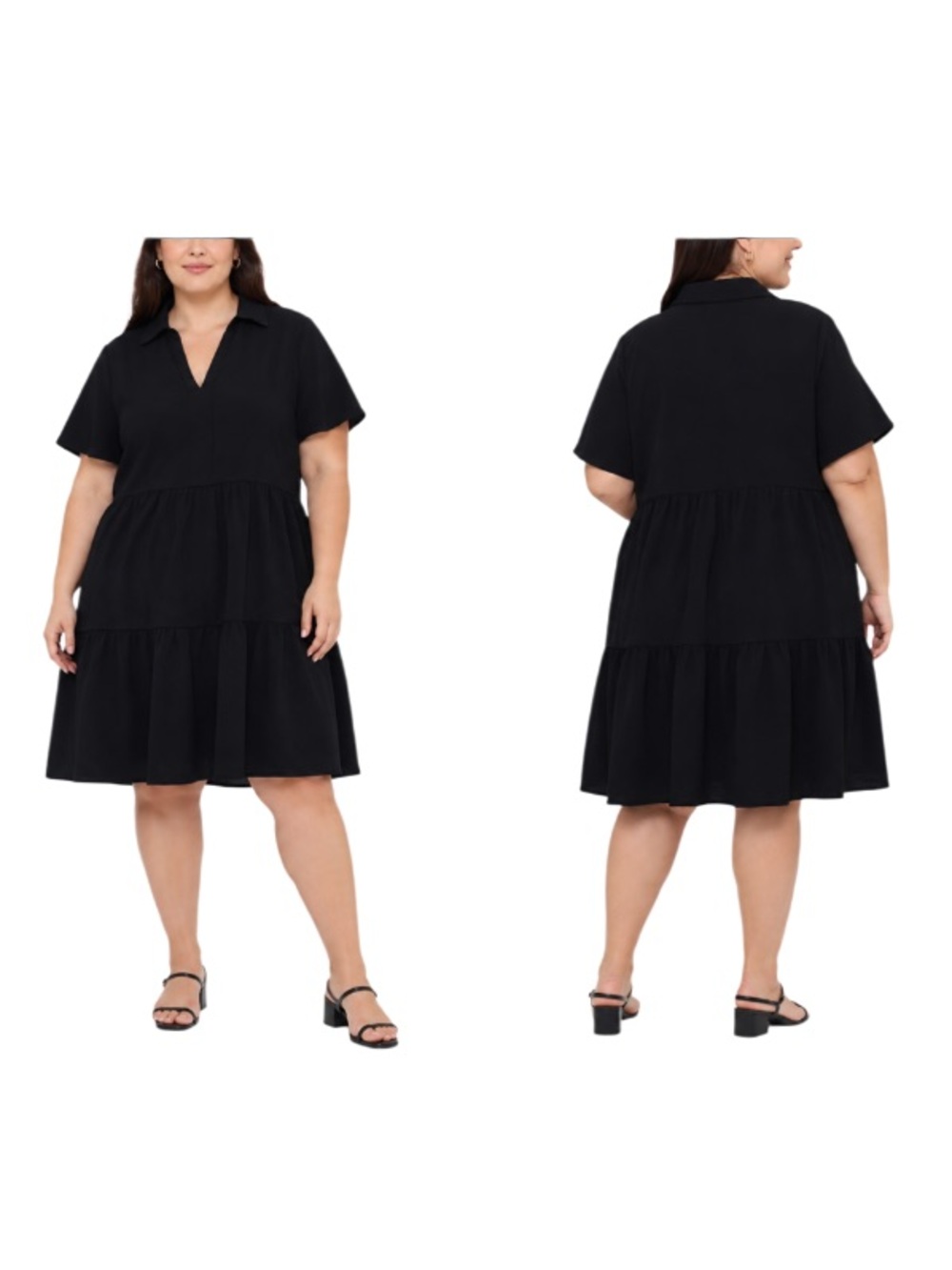 ☀️Tahari Tiered Summer Dress Black Size XXL
